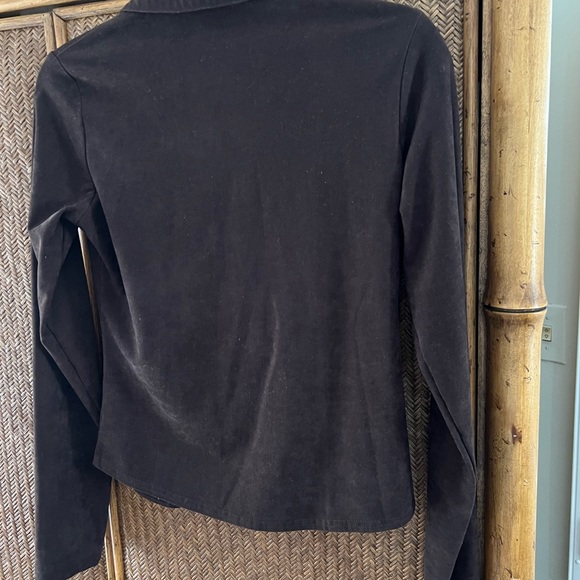 Snoskins Brown Button Down V neck long sleeve Shirt size small - Picture 4 of 4
